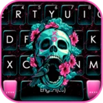 roses floral skull keyboard th android application logo